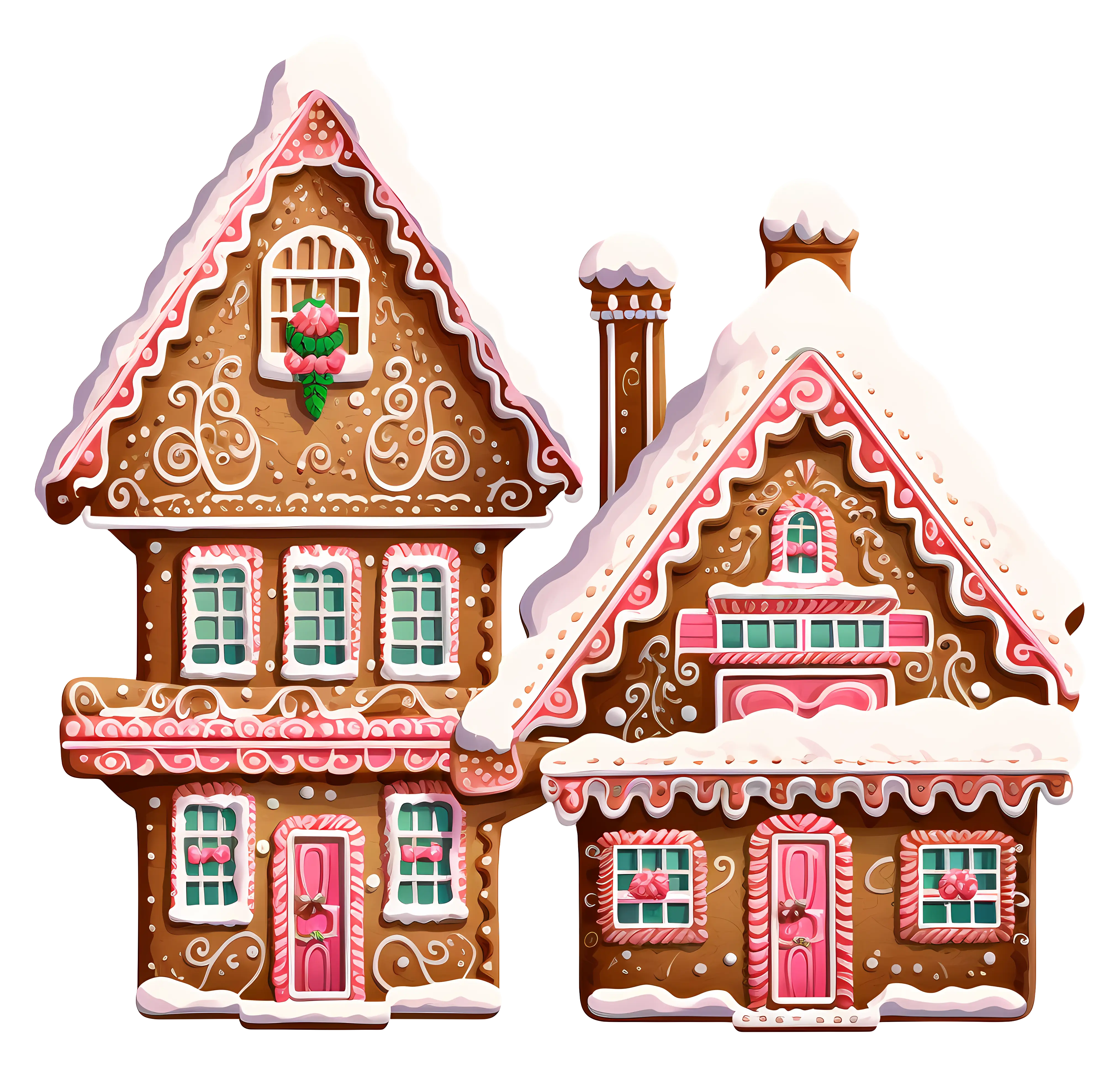 Colorful Gingerbread Houses for Christmas