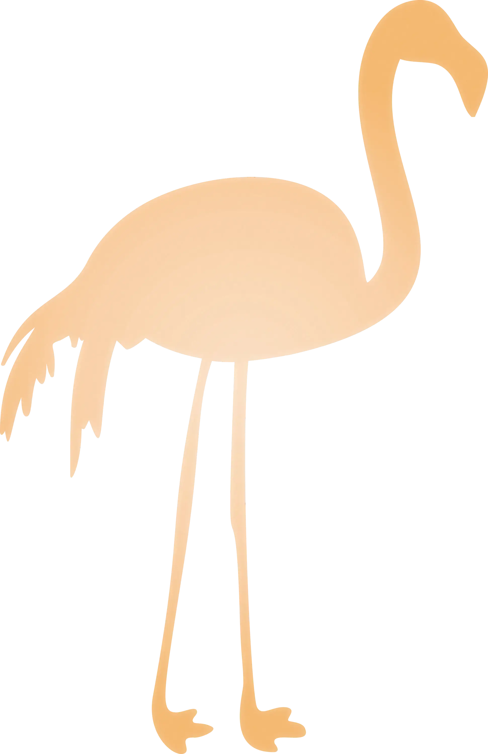 Orange Flamingo Silhouette
