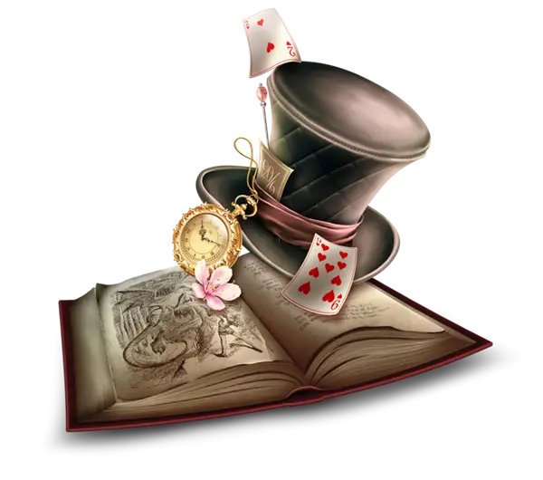 Magic Hat and Open Storybook Illustration
