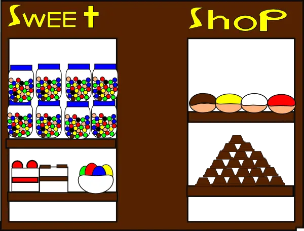 Colorful Sweet Shop Illustration