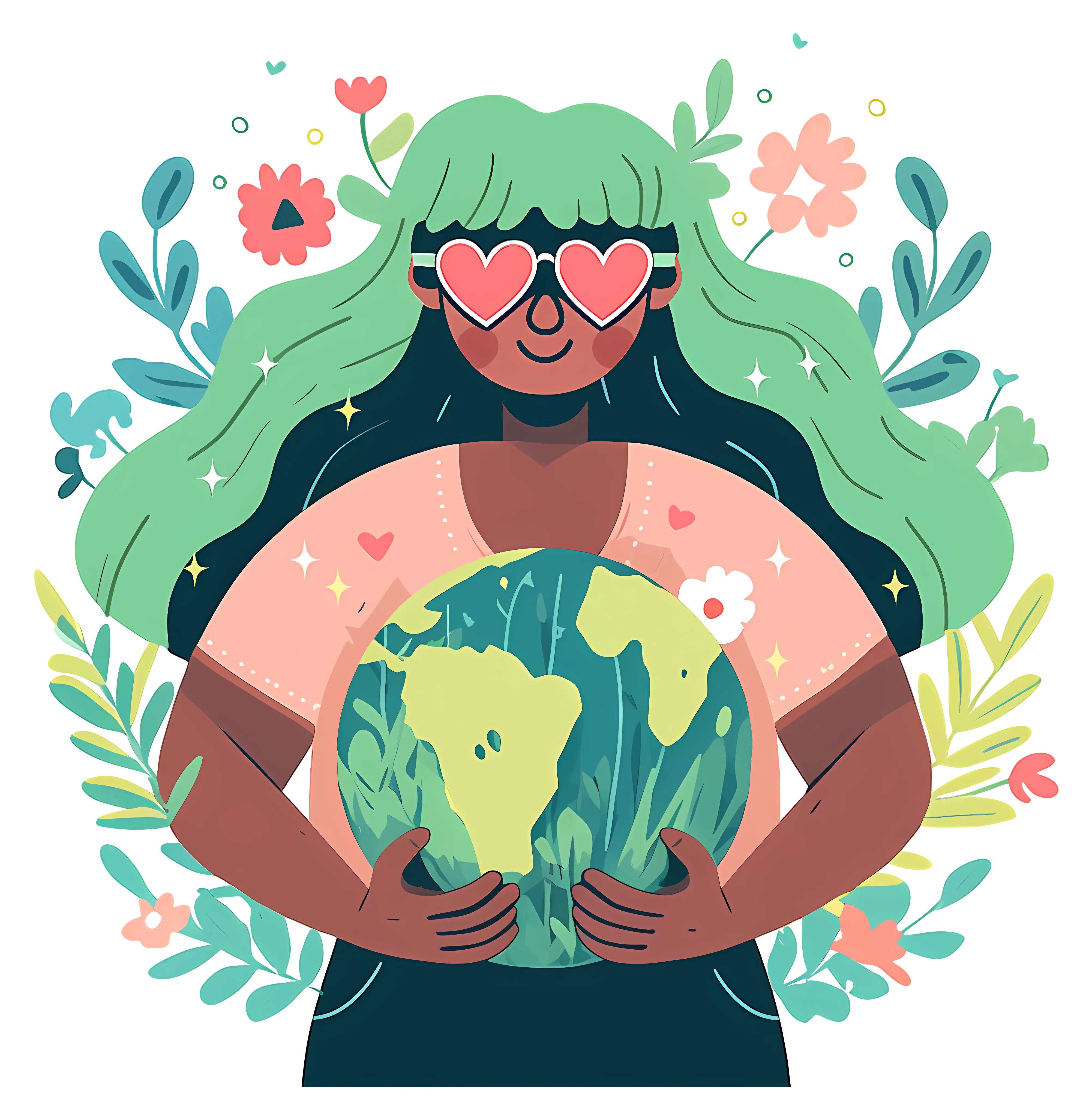 Loving Earth and Nature Illustration