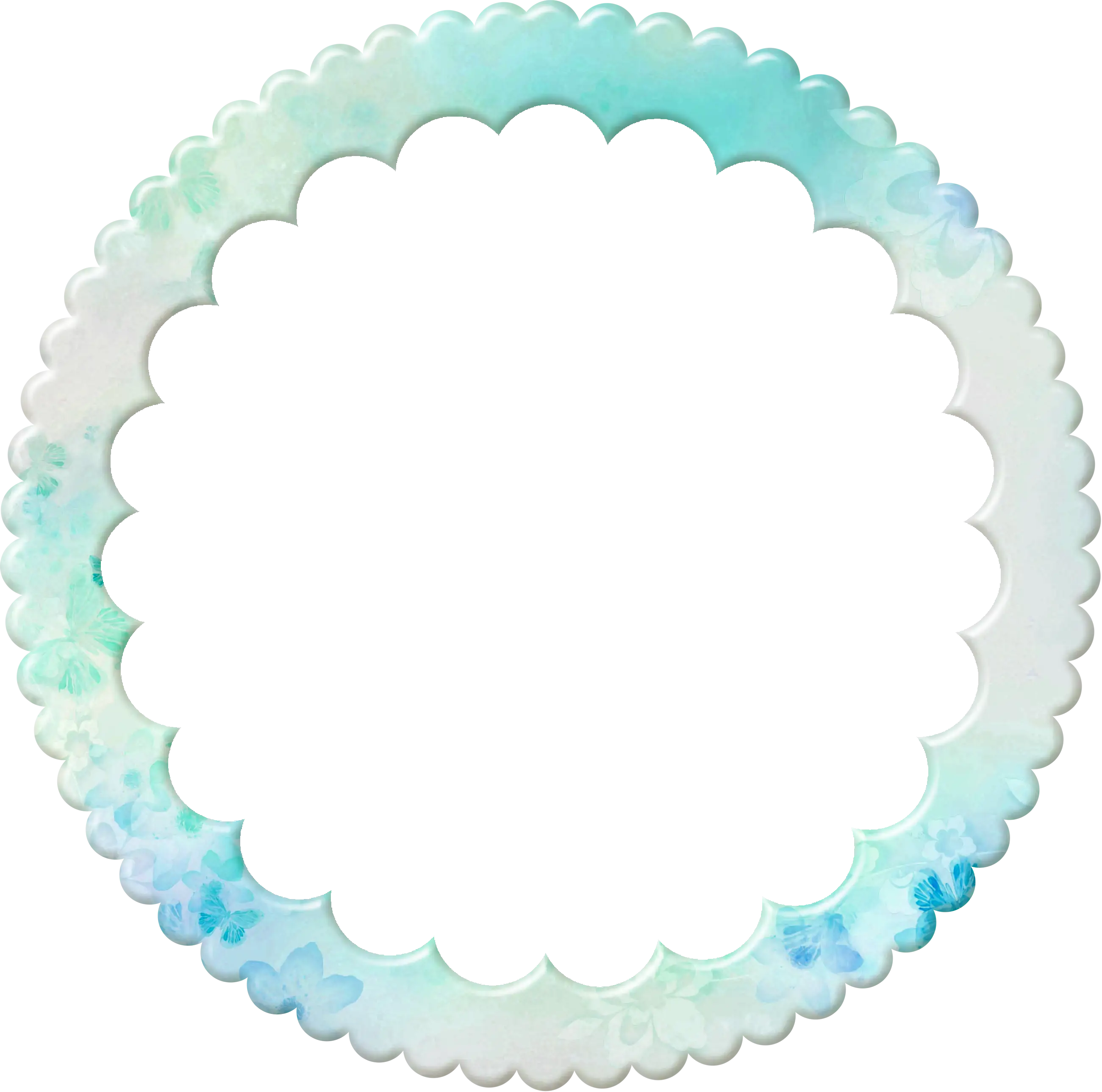 Scalloped Watercolor Circular Frame