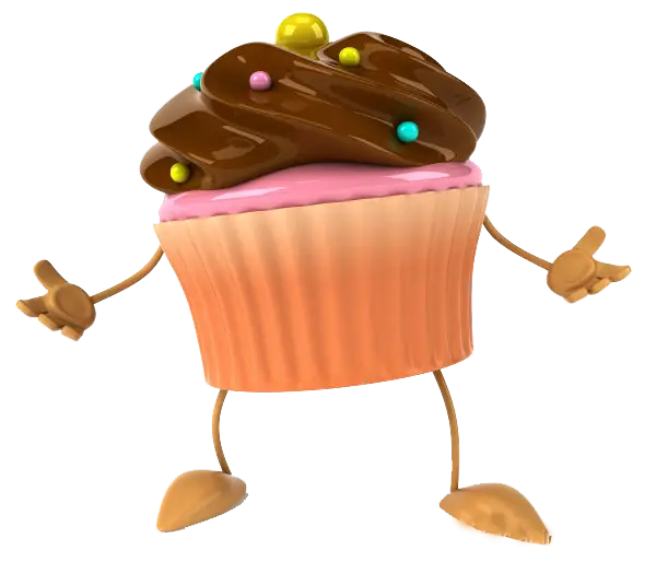 Animated Cupcake with Chocolate Frosting