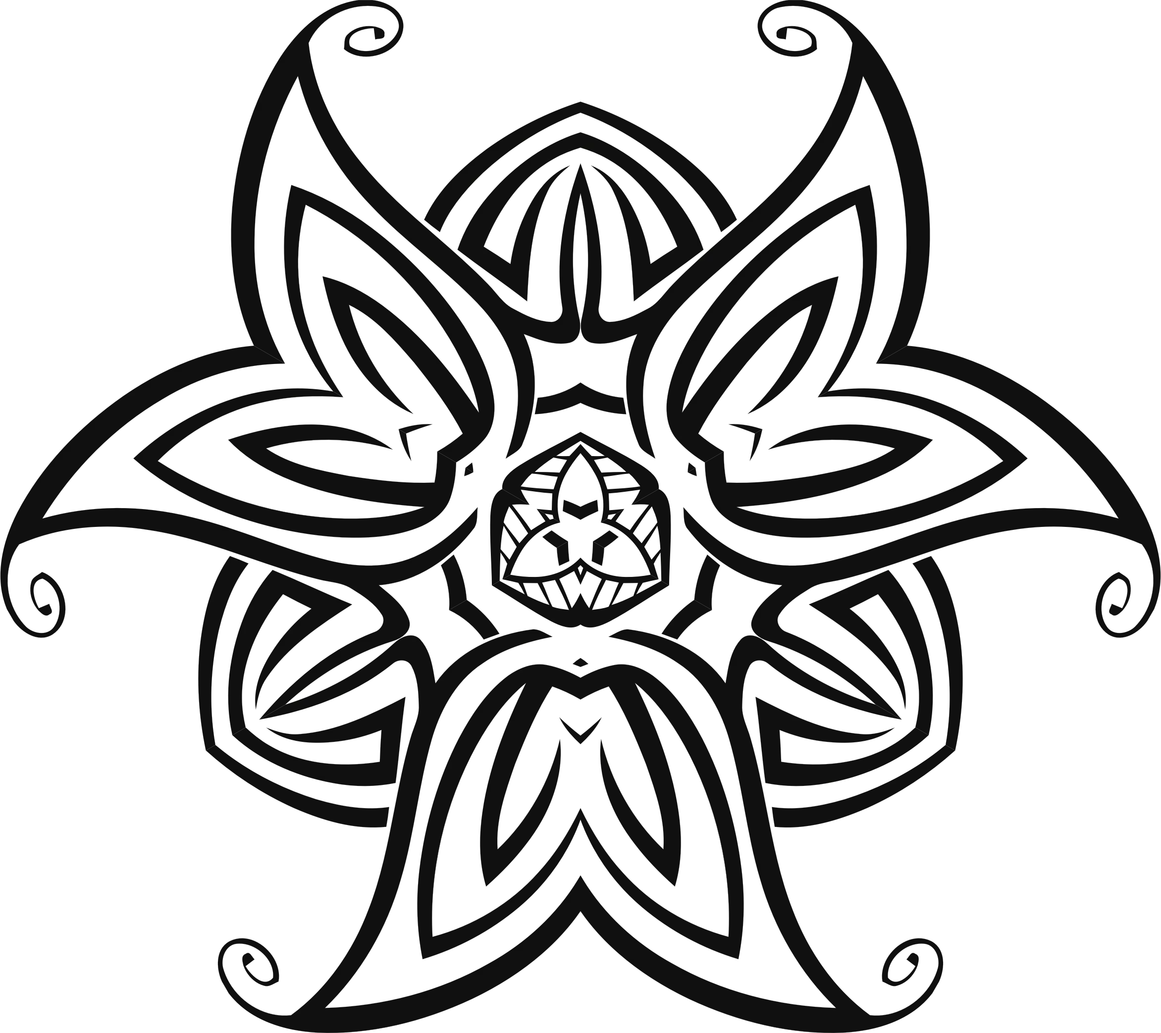 Black Tribal Floral Design