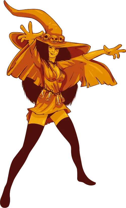 Orange Witch Character Illustration