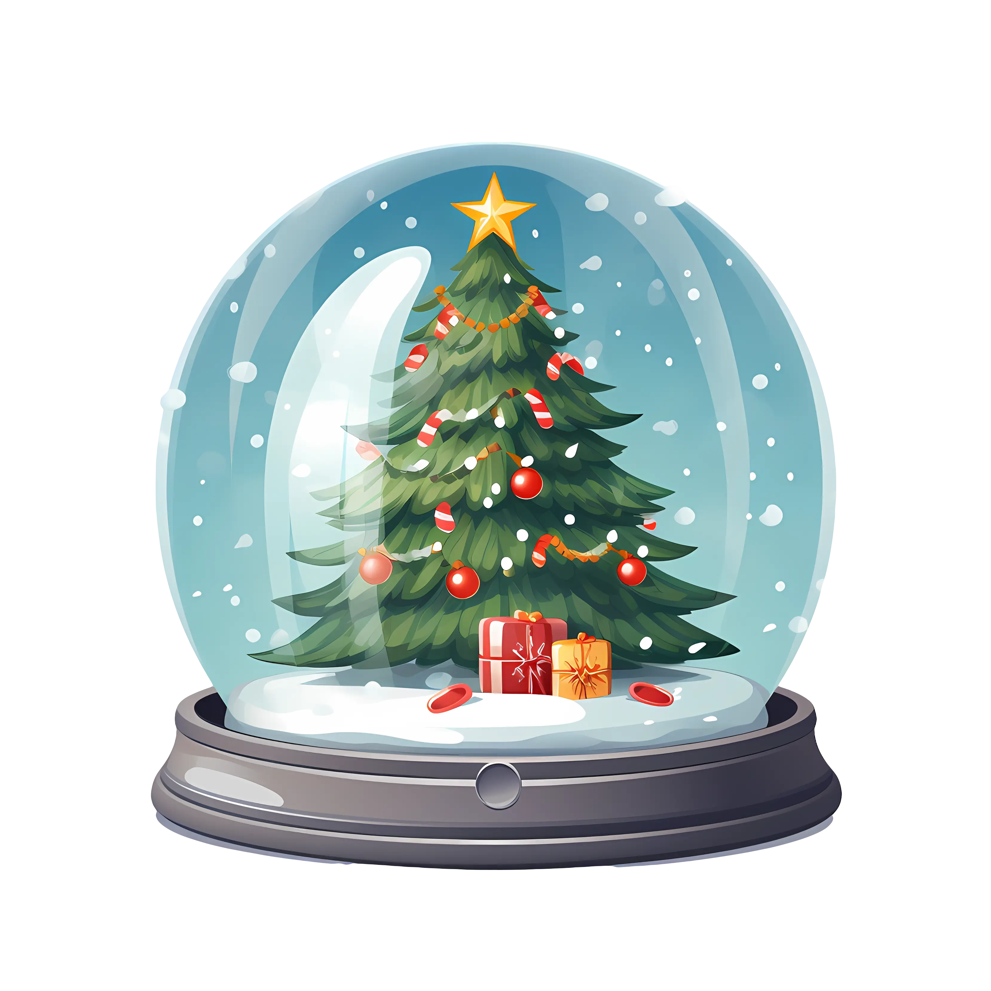 Decorative Christmas Snow Globe with Gifts
