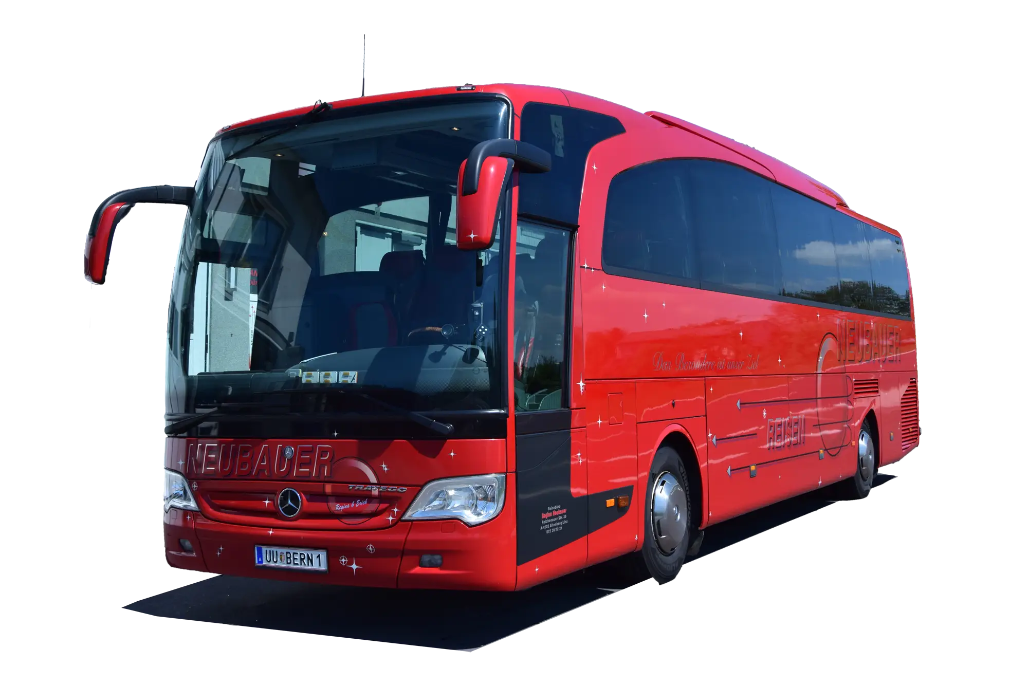 Red Luxury Tour Bus for Scenic Travel