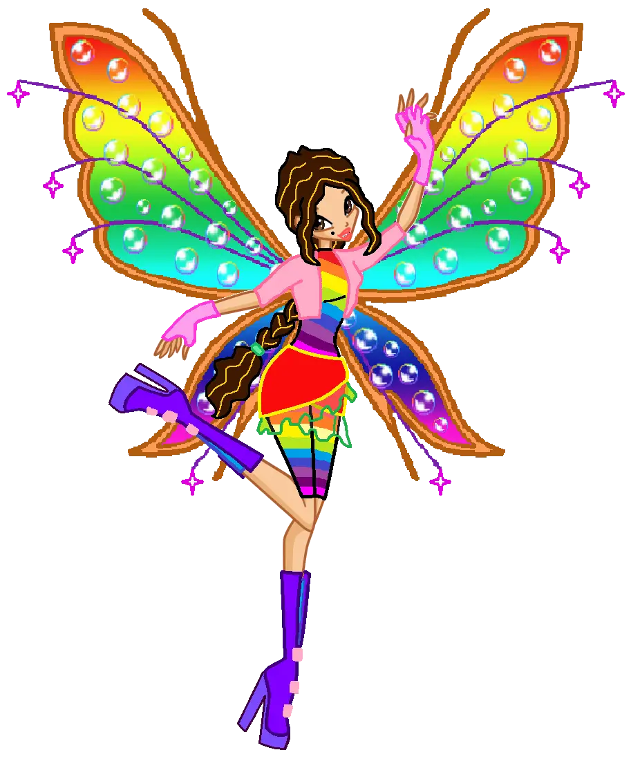 Colorful Fairy with Rainbow Wings
