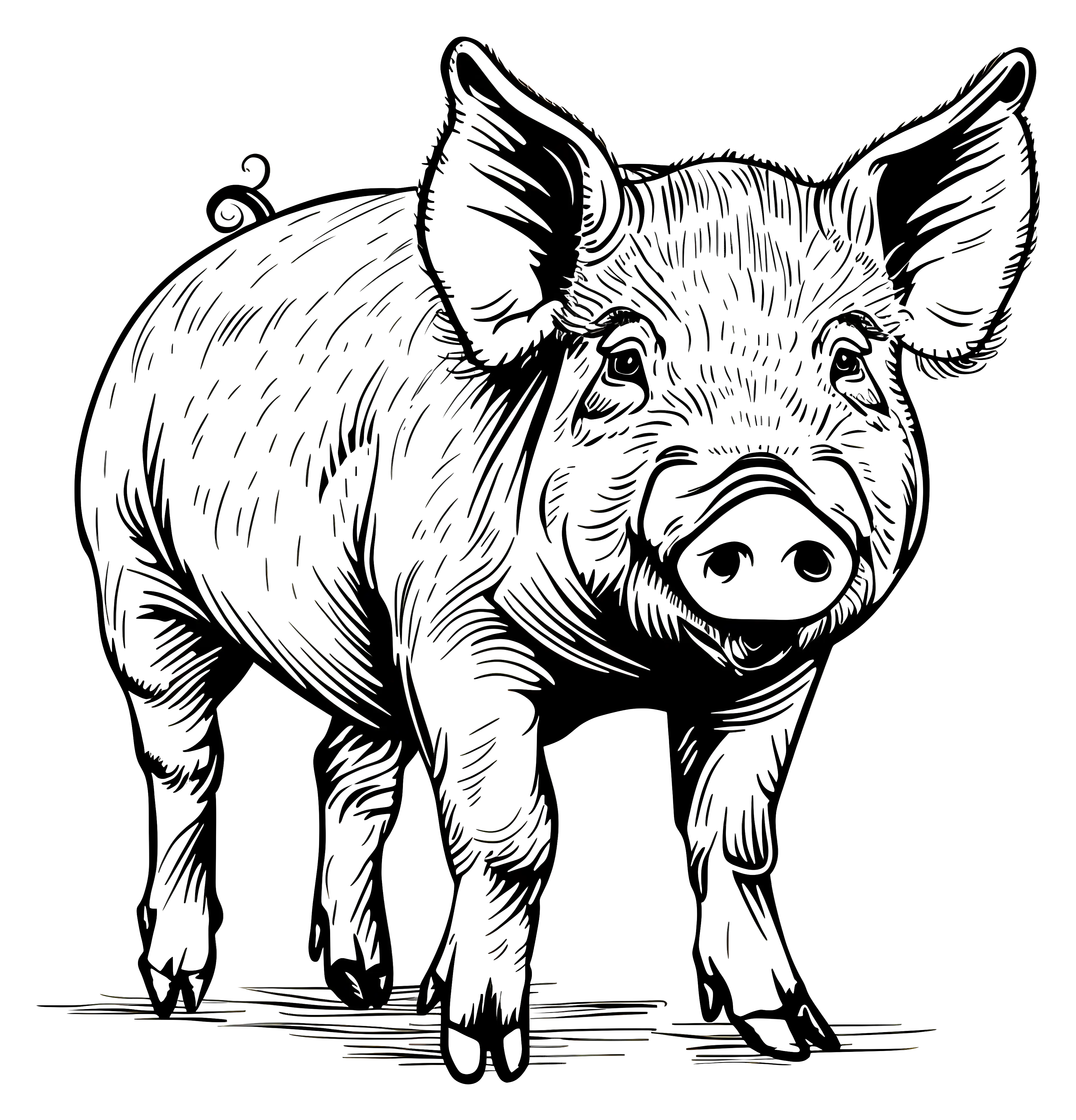 Sketch Drawing of a Pig