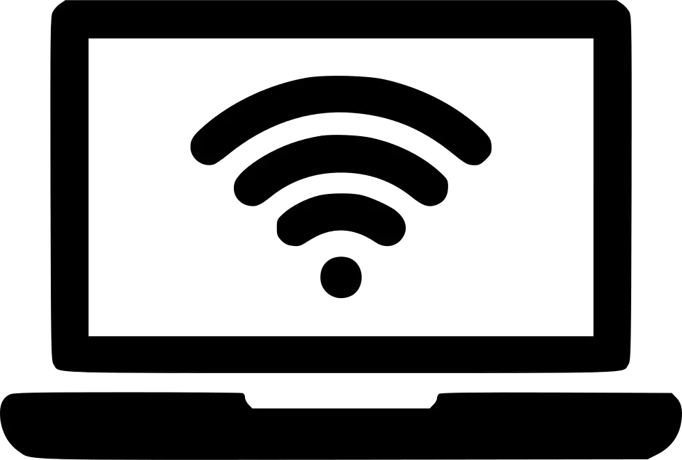 Laptop with Wi-Fi Connectivity Icon
