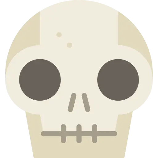 Cartoon Illustration of Skull for Halloween Decoration