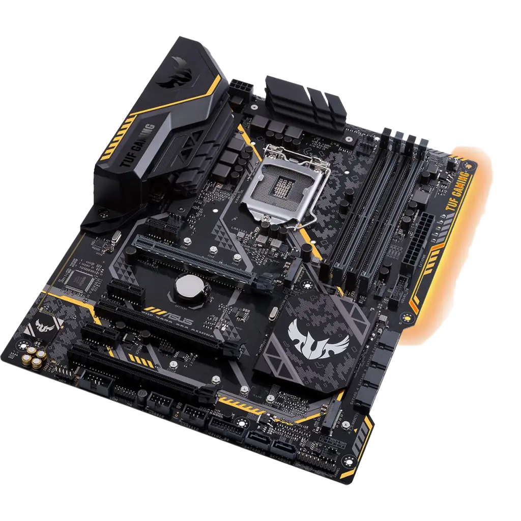 Computer Motherboard with Black and Yellow Design