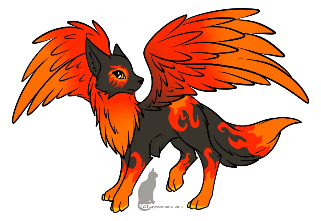 Fantasy Fire Fox with Wings