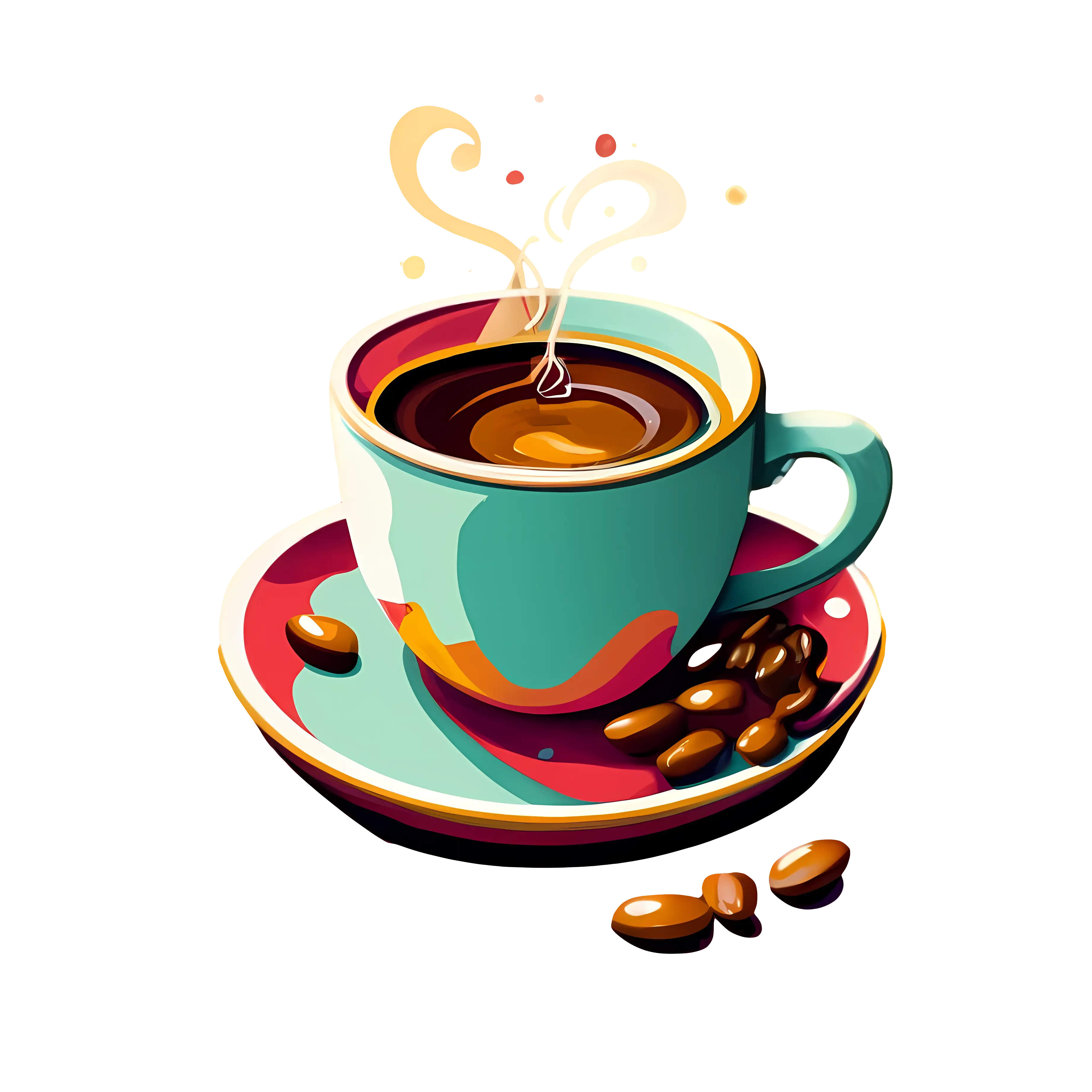 Steaming Cup of Coffee Illustration