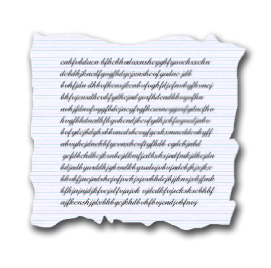 Handwritten Text on Torn Paper