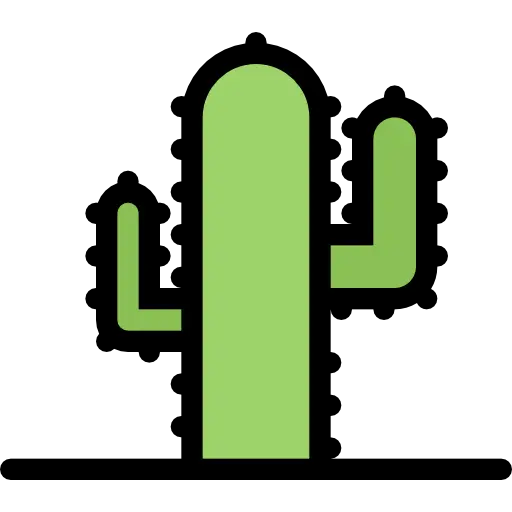 Simplistic Green Cactus Cartoon