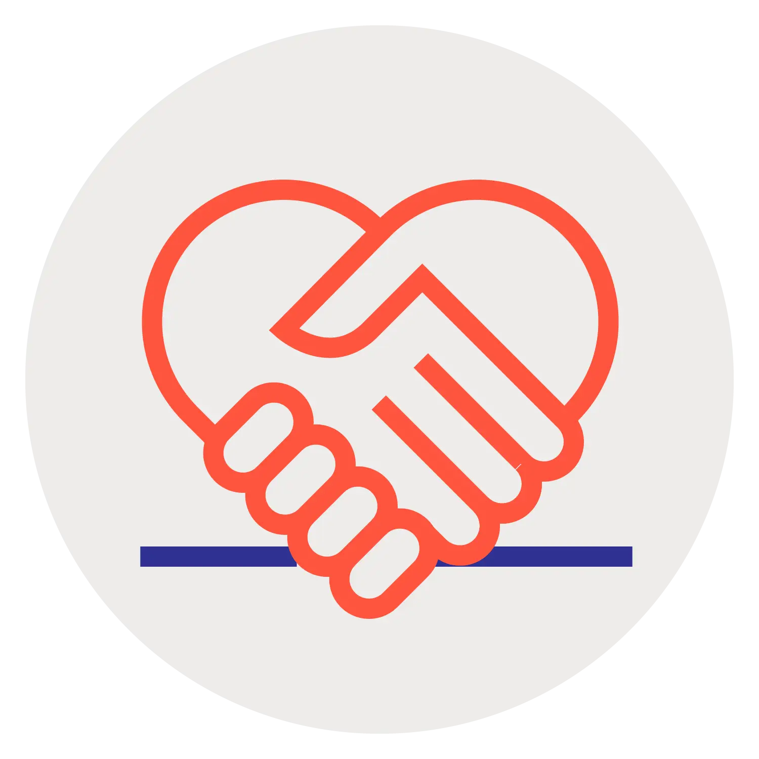 Handshake Heart Symbol for Partnership and Unity