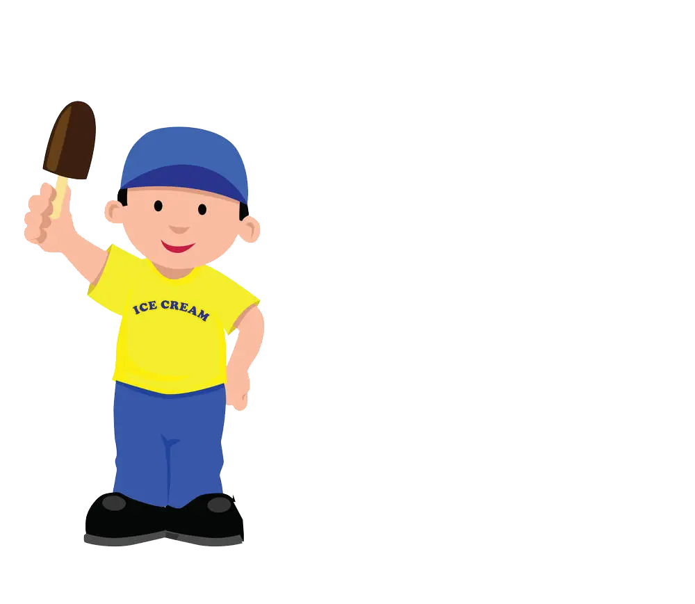 Cartoon Ice Cream Vendor Boy