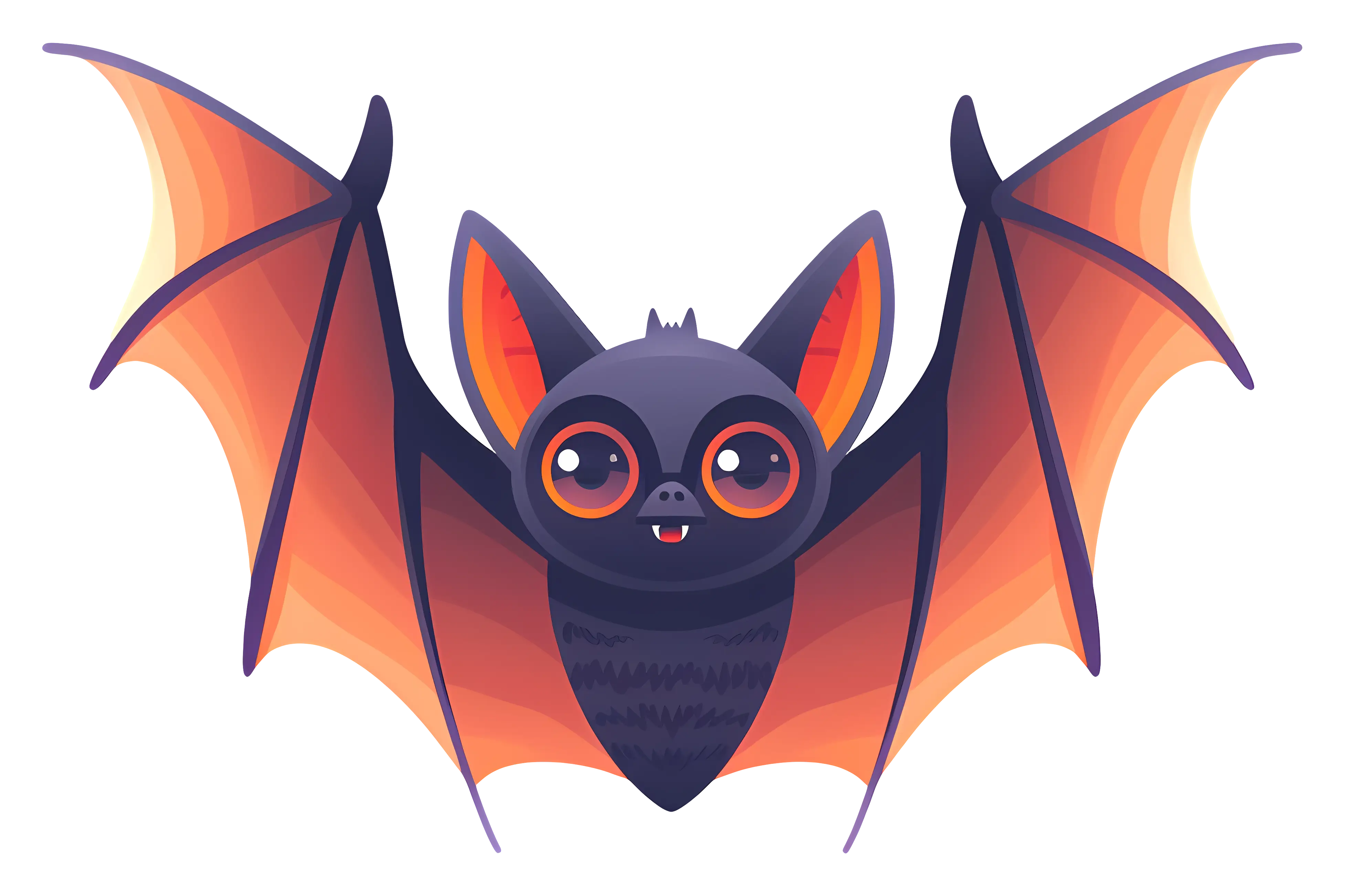 Cute Cartoon Bat with Big Eyes