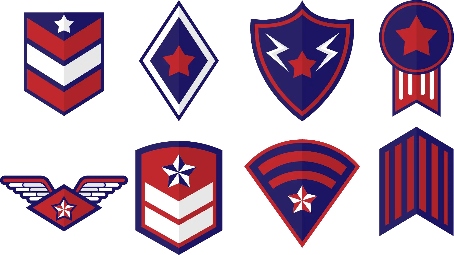 Set of Military Badges and Insignia