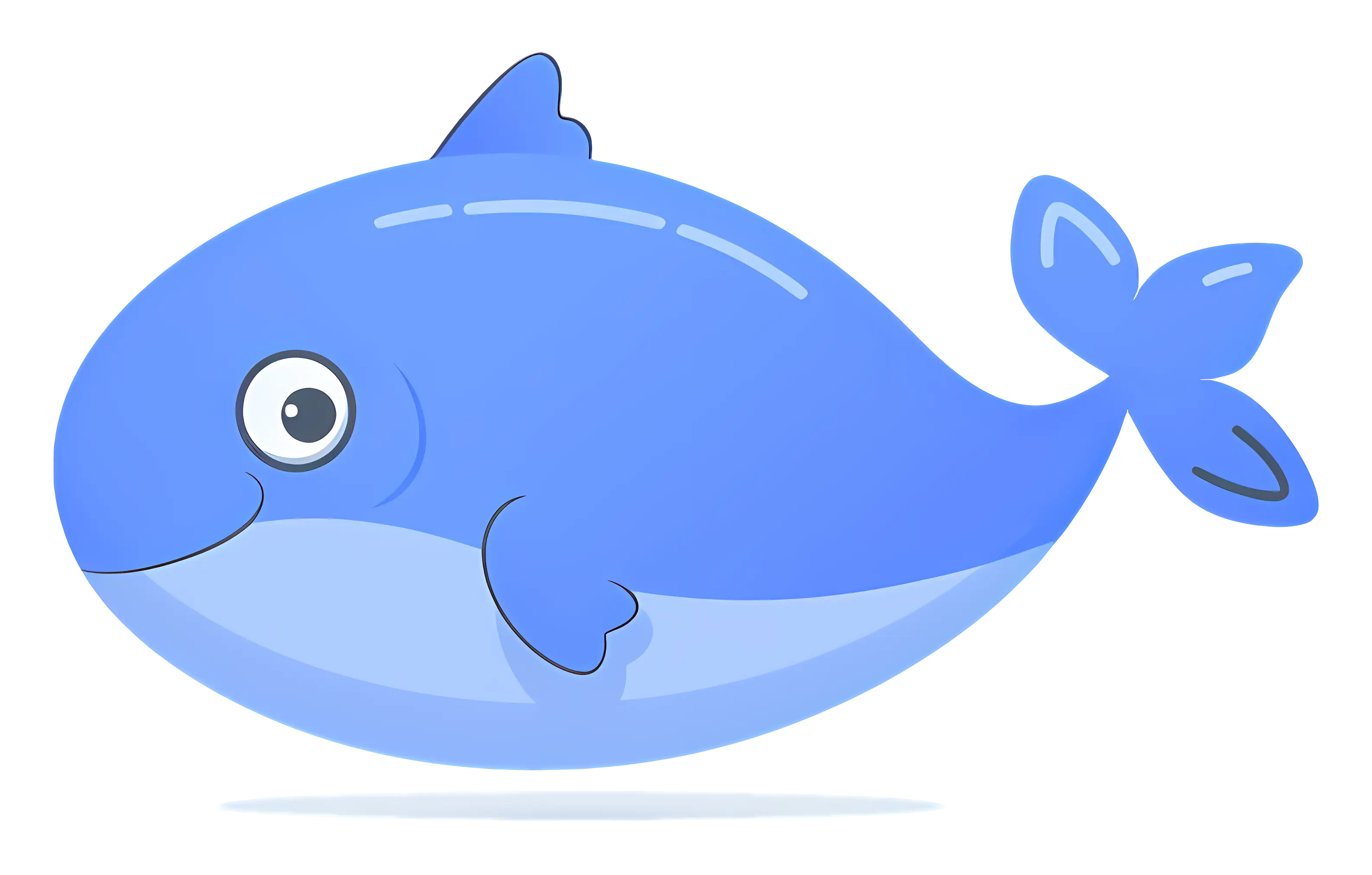 Cute Blue Cartoon Whale Illustration