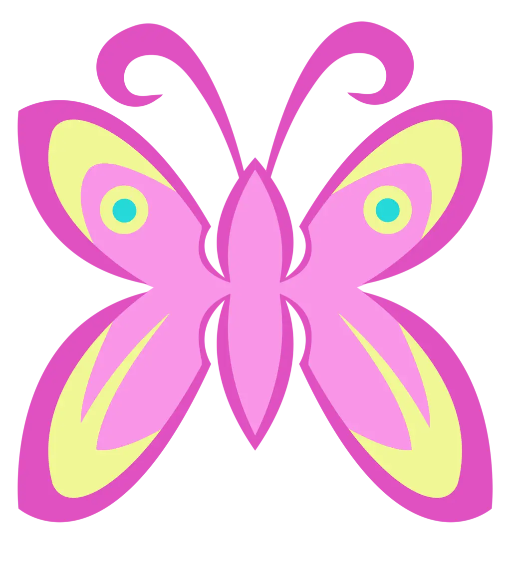 Pink Cartoon Butterfly Illustration