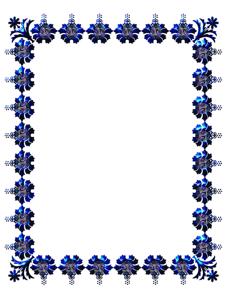 Ornamental Blue Floral Frame for Decorative Use