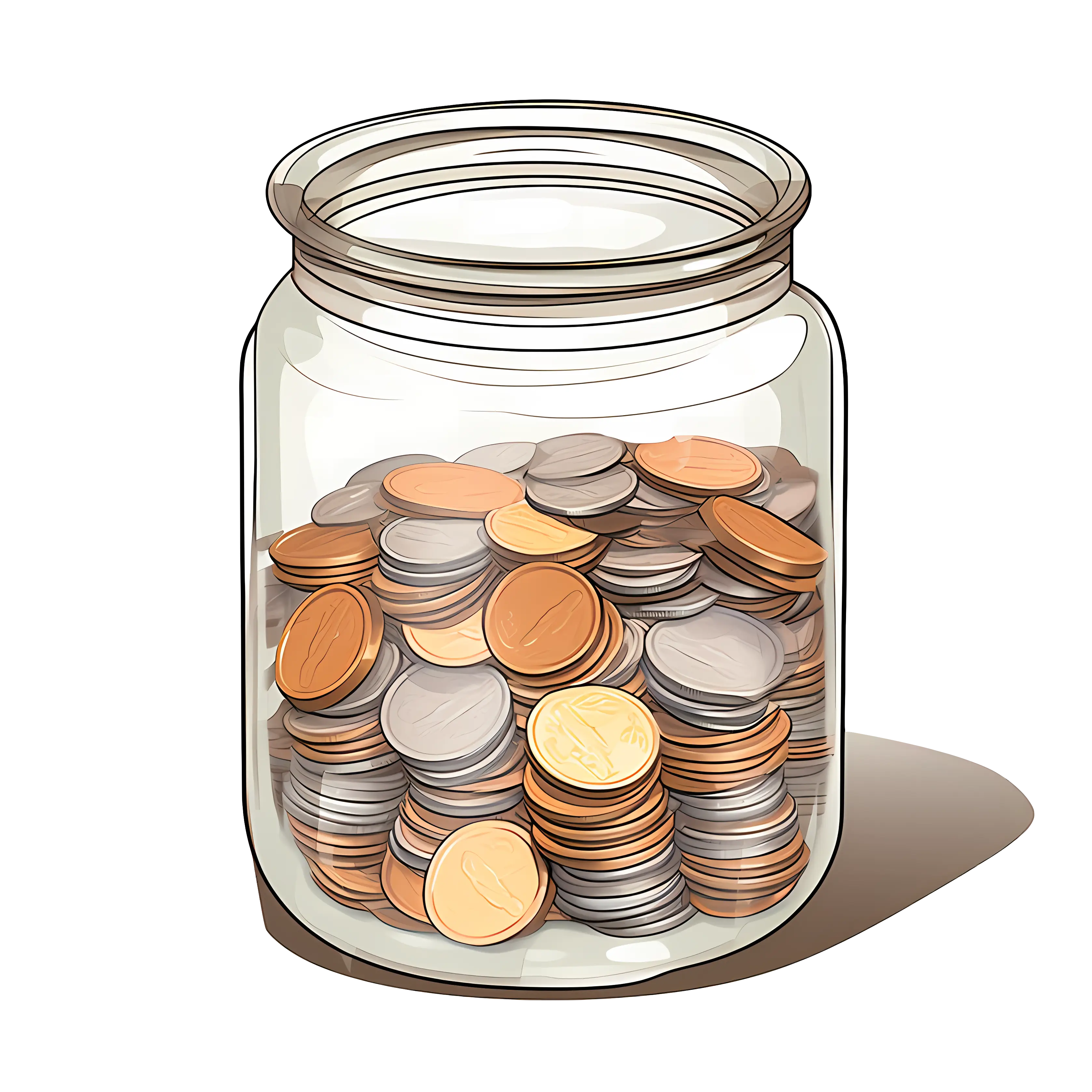 Jar of Coins for Savings Concept