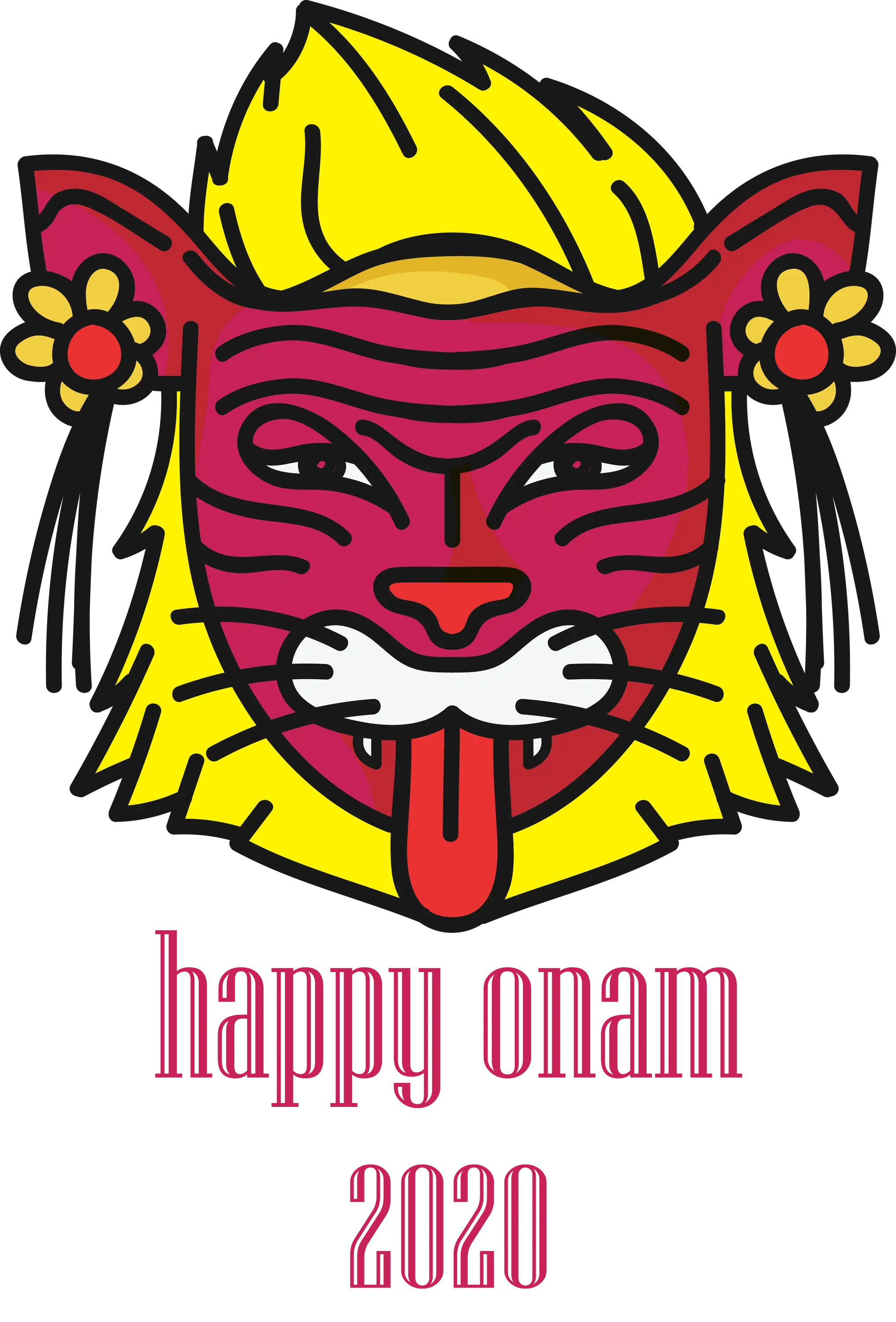 Onam Festival Tiger Face Design