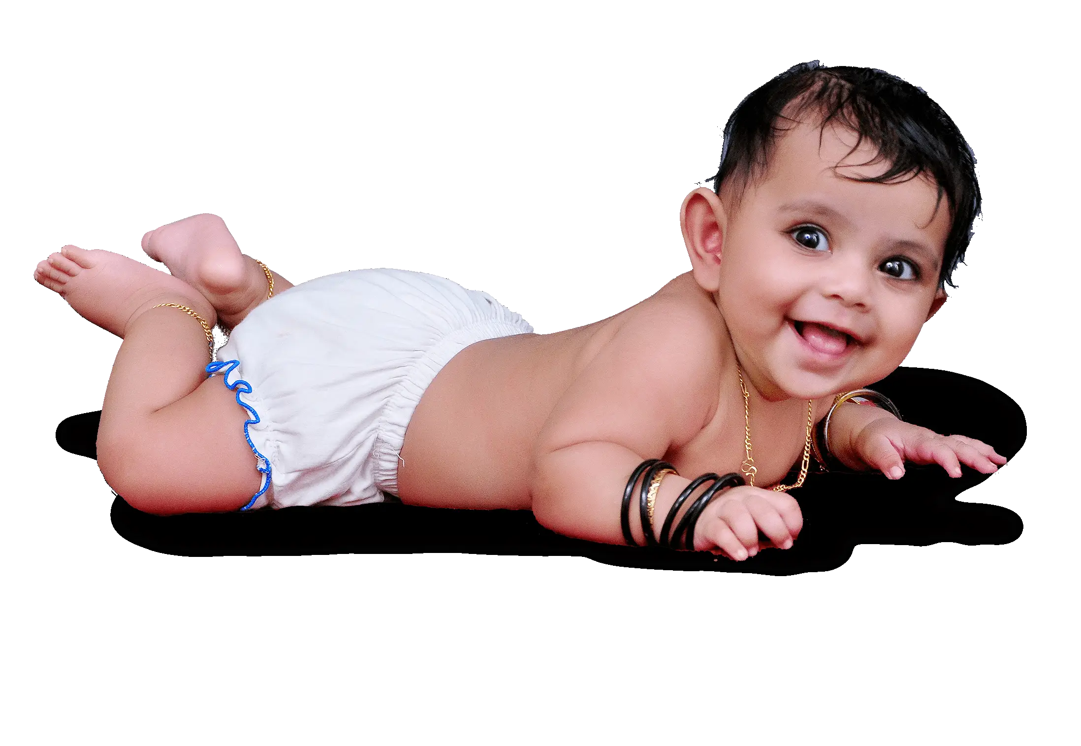 Smiling Baby in Diaper