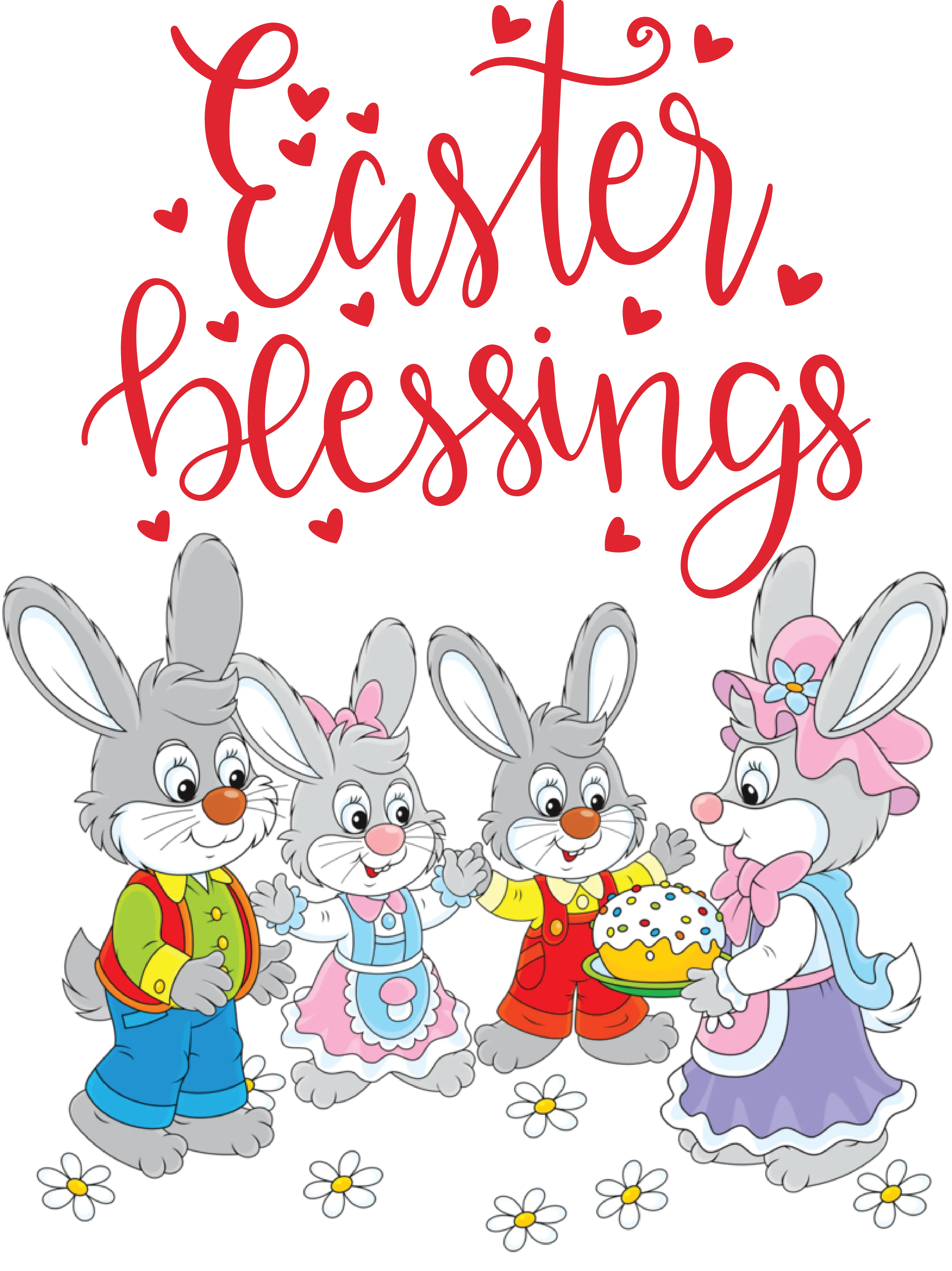 Easter Blessings with Bunny Family