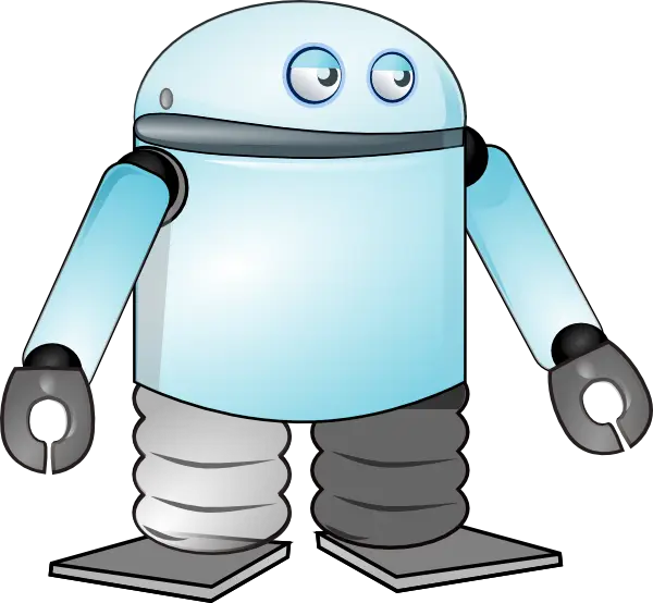 Blue Cartoon Robot Illustration