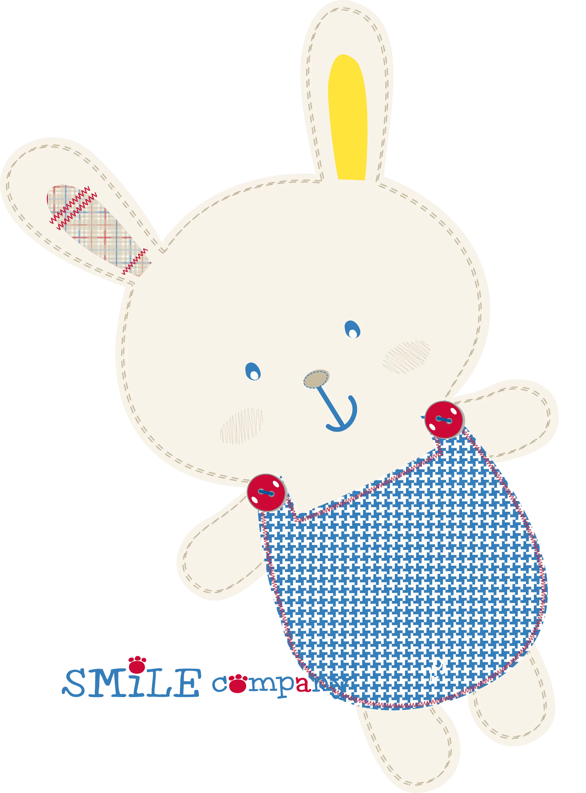 White Bunny in Blue Overalls