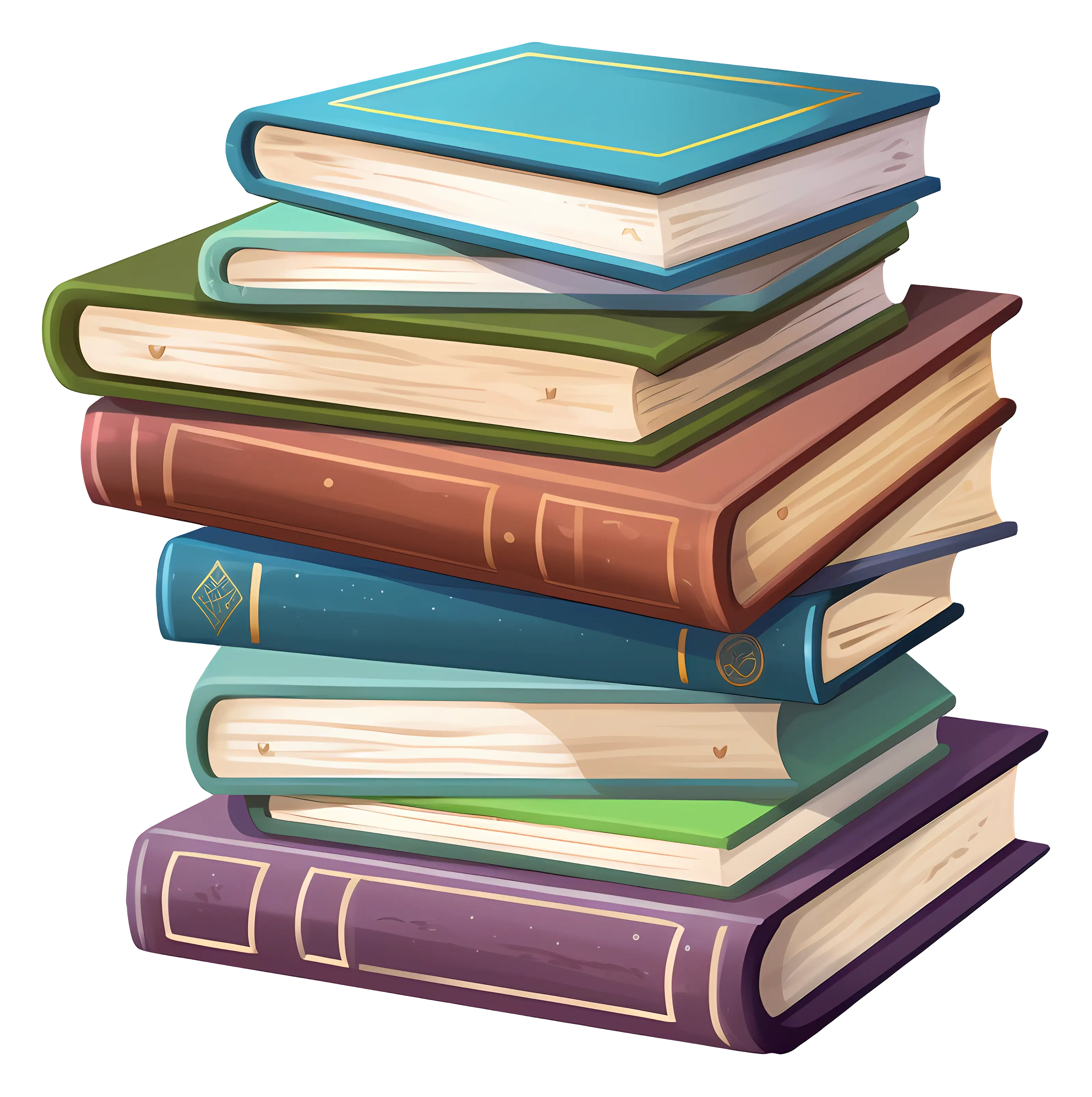Hardcover Book Stack Illustration