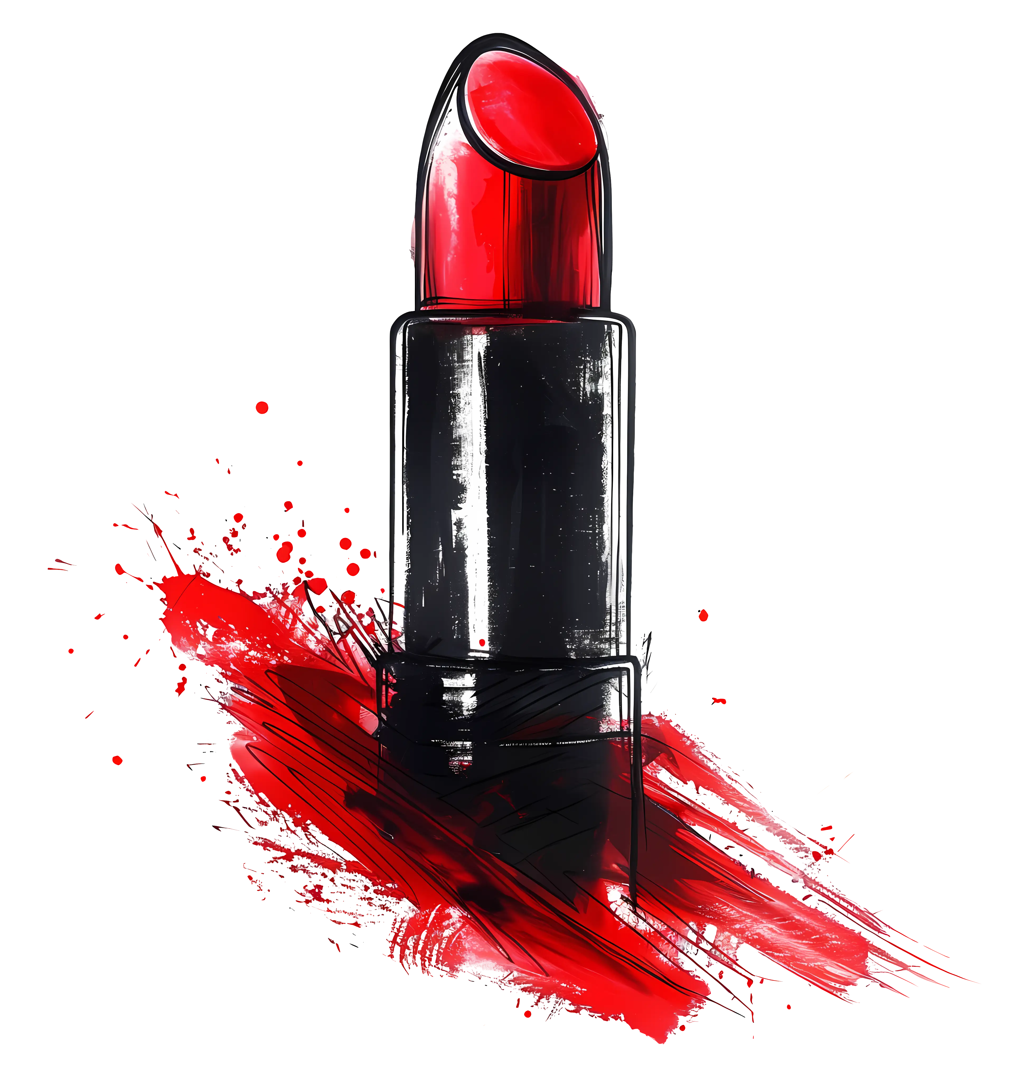Illustration of a Bold Red Lipstick