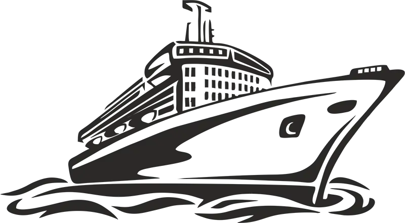 Black and White Ship Illustration