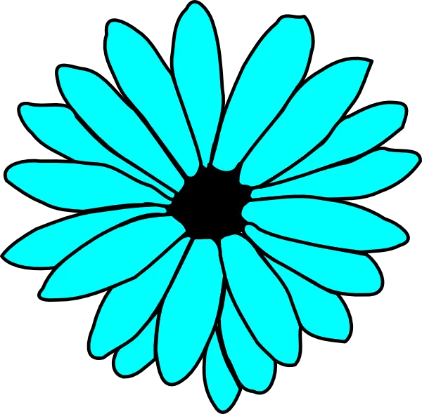 Blue Flower Illustration in Cartoon Style