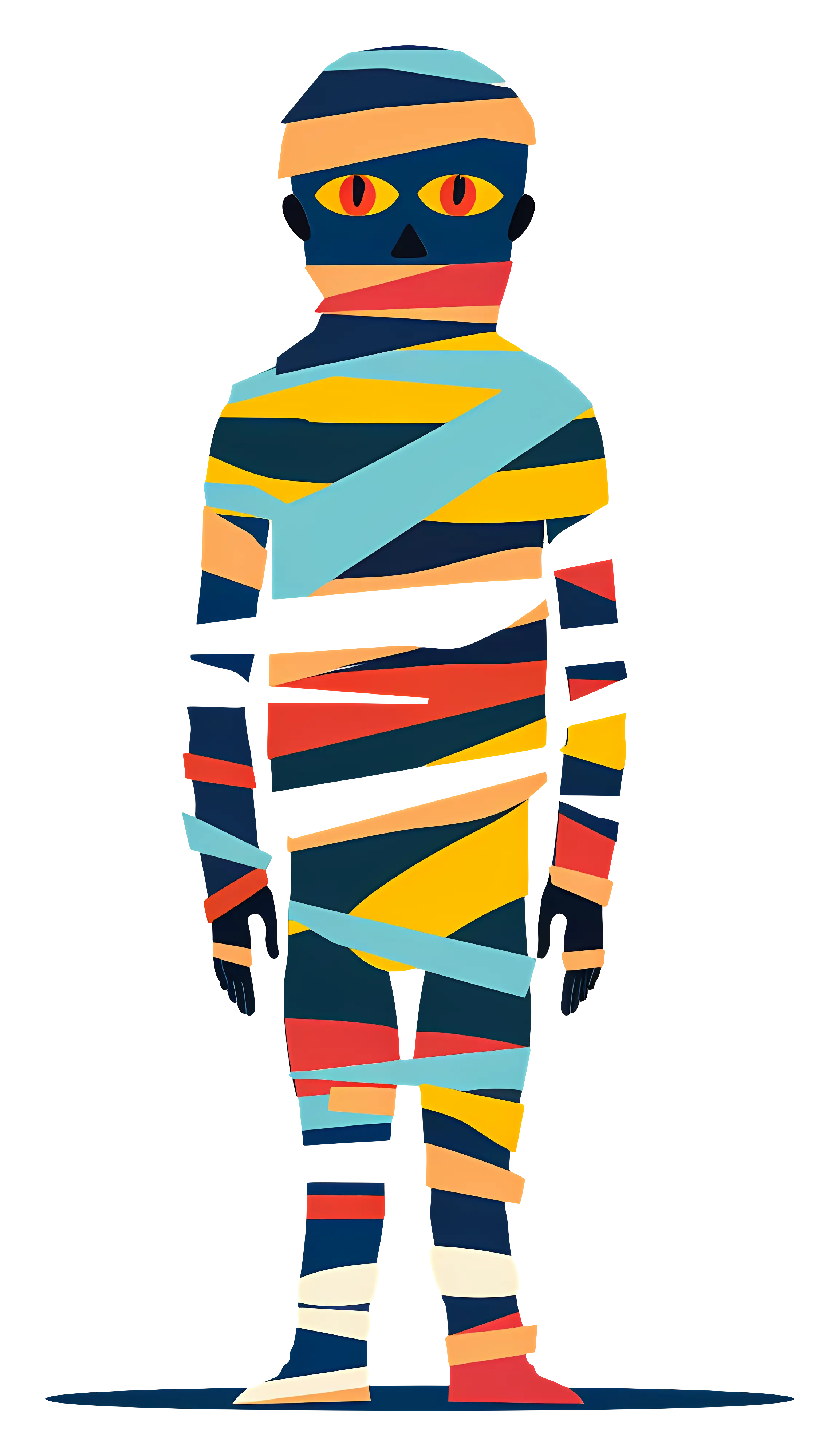Colorful Mummy Character for Halloween