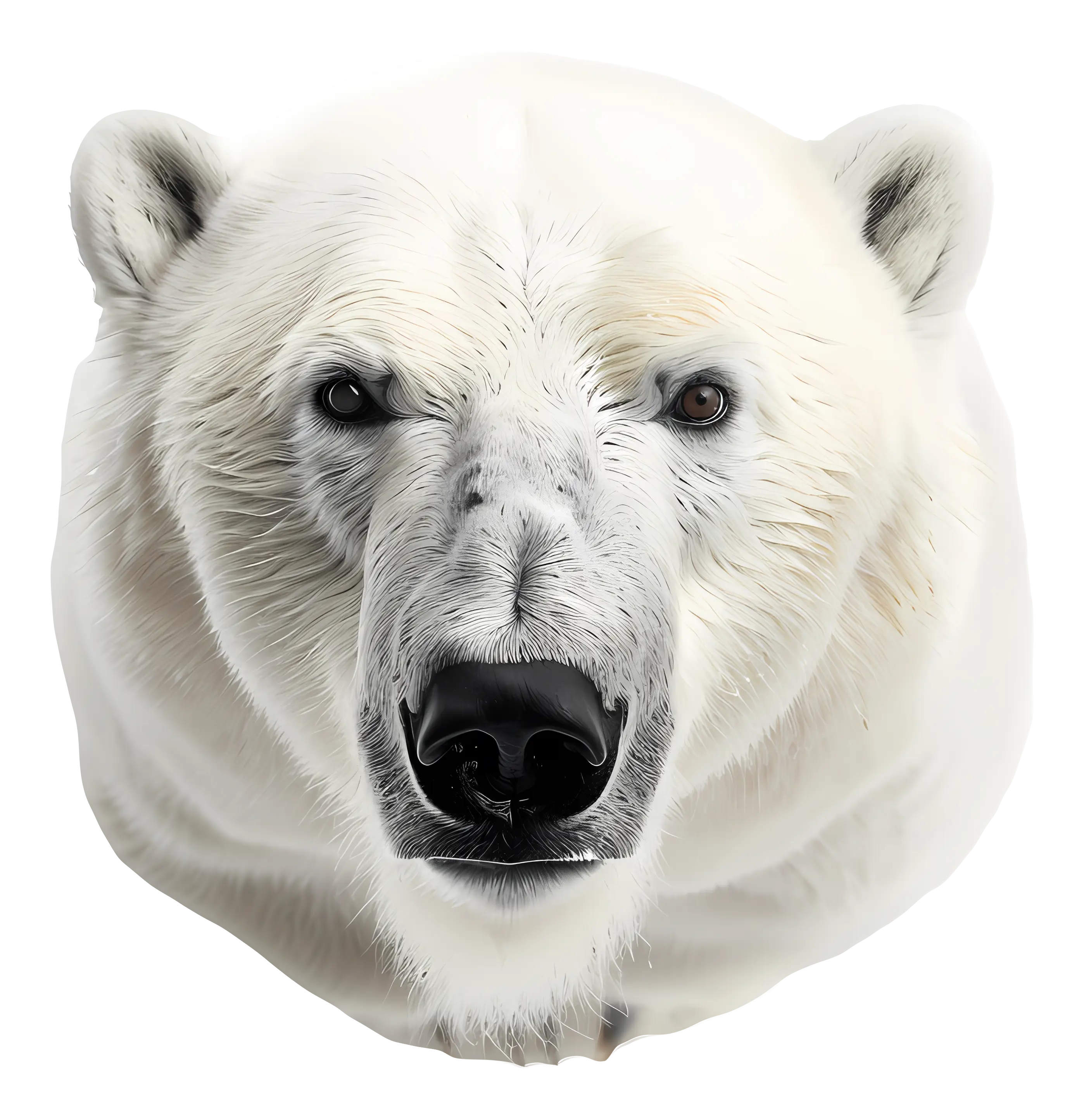 Realistic Polar Bear Face