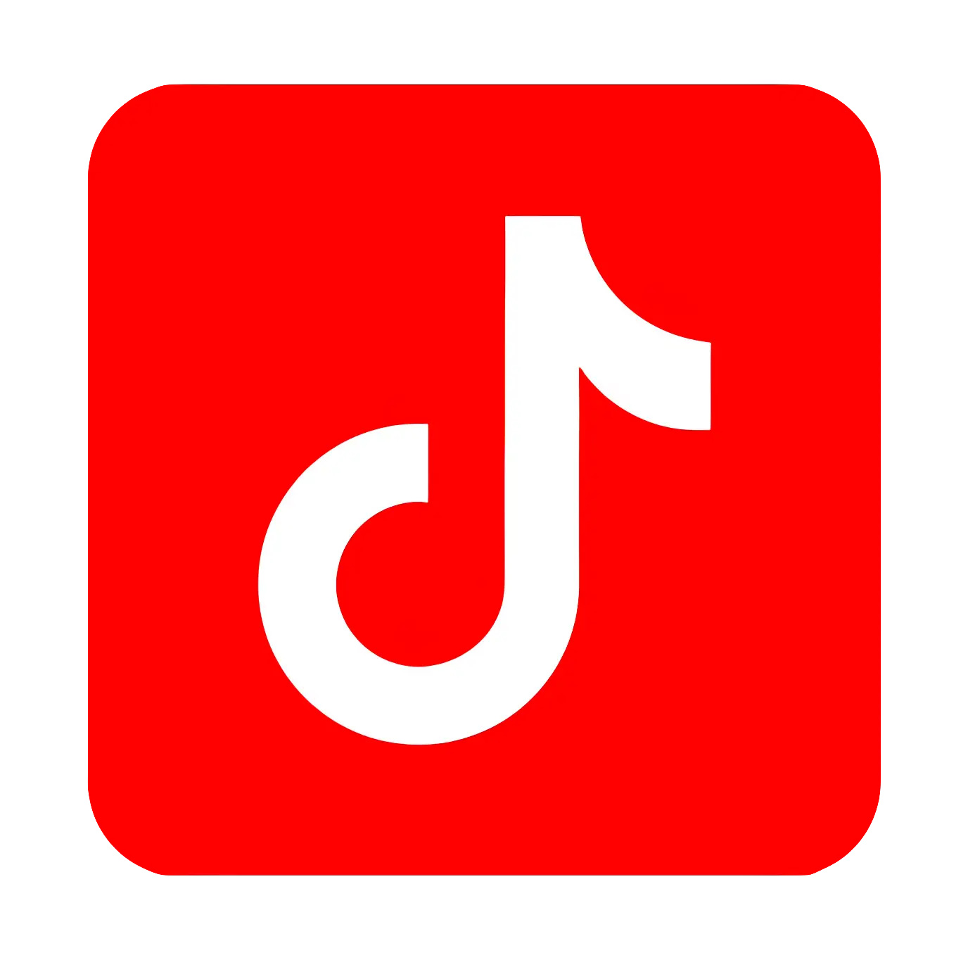 Red TikTok Logo Icon with Minimalist Design