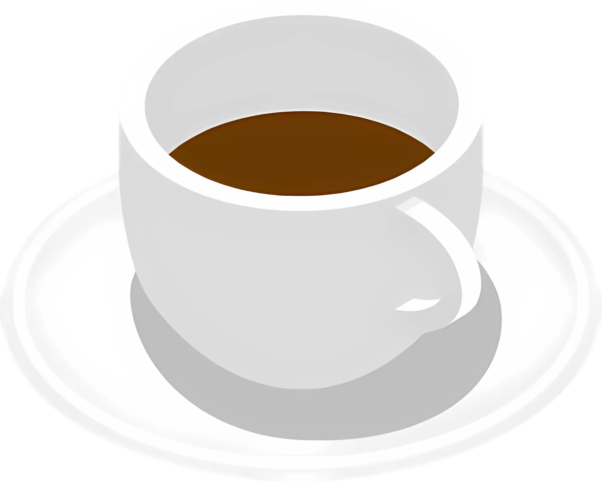 White Ceramic Style Coffee Cup Illustration