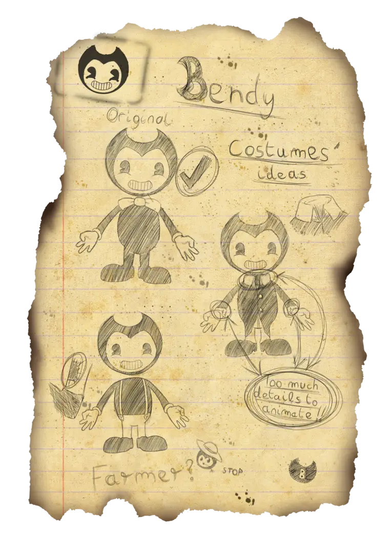 Bendy Costume Ideas Sketch