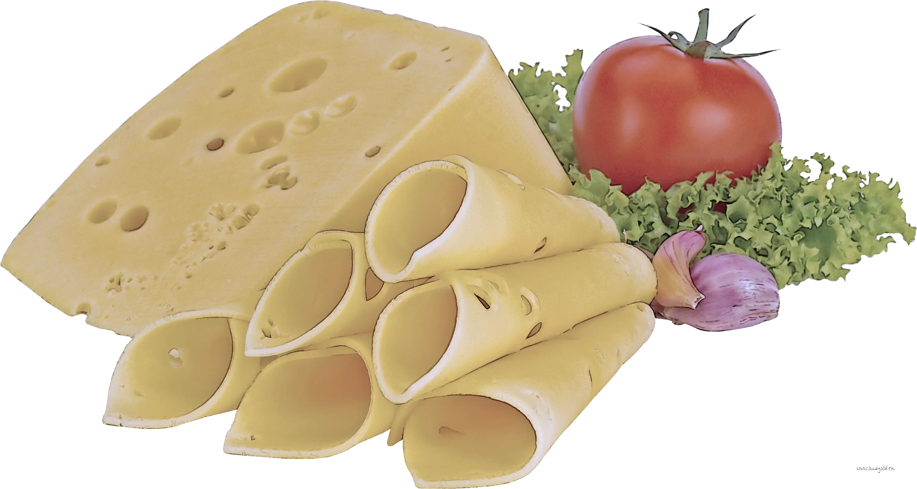 Cheese Slices with Fresh Vegetables Platter