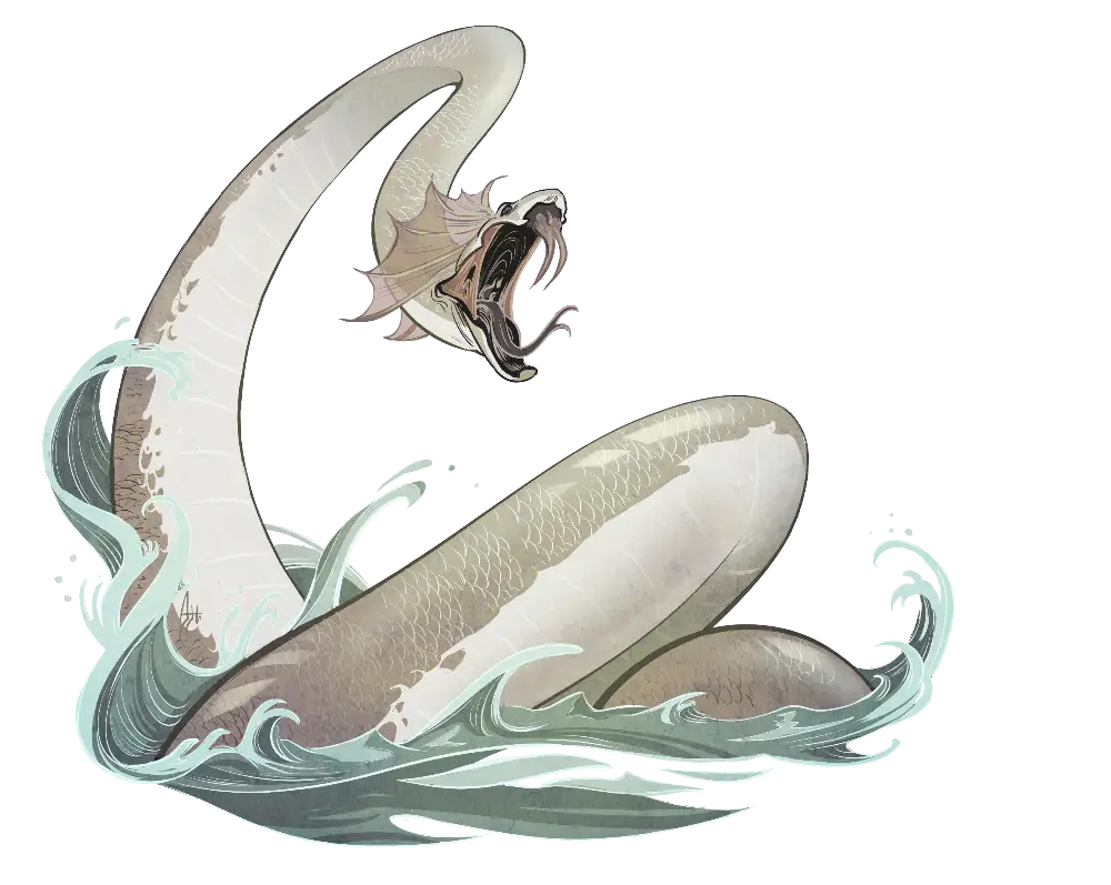 Mythical Sea Serpent Illustration