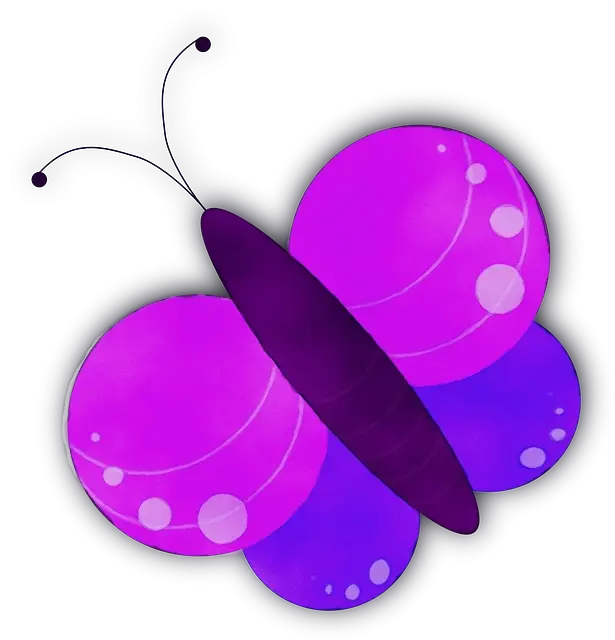 Purple Butterfly Illustration with Circular Wing Design