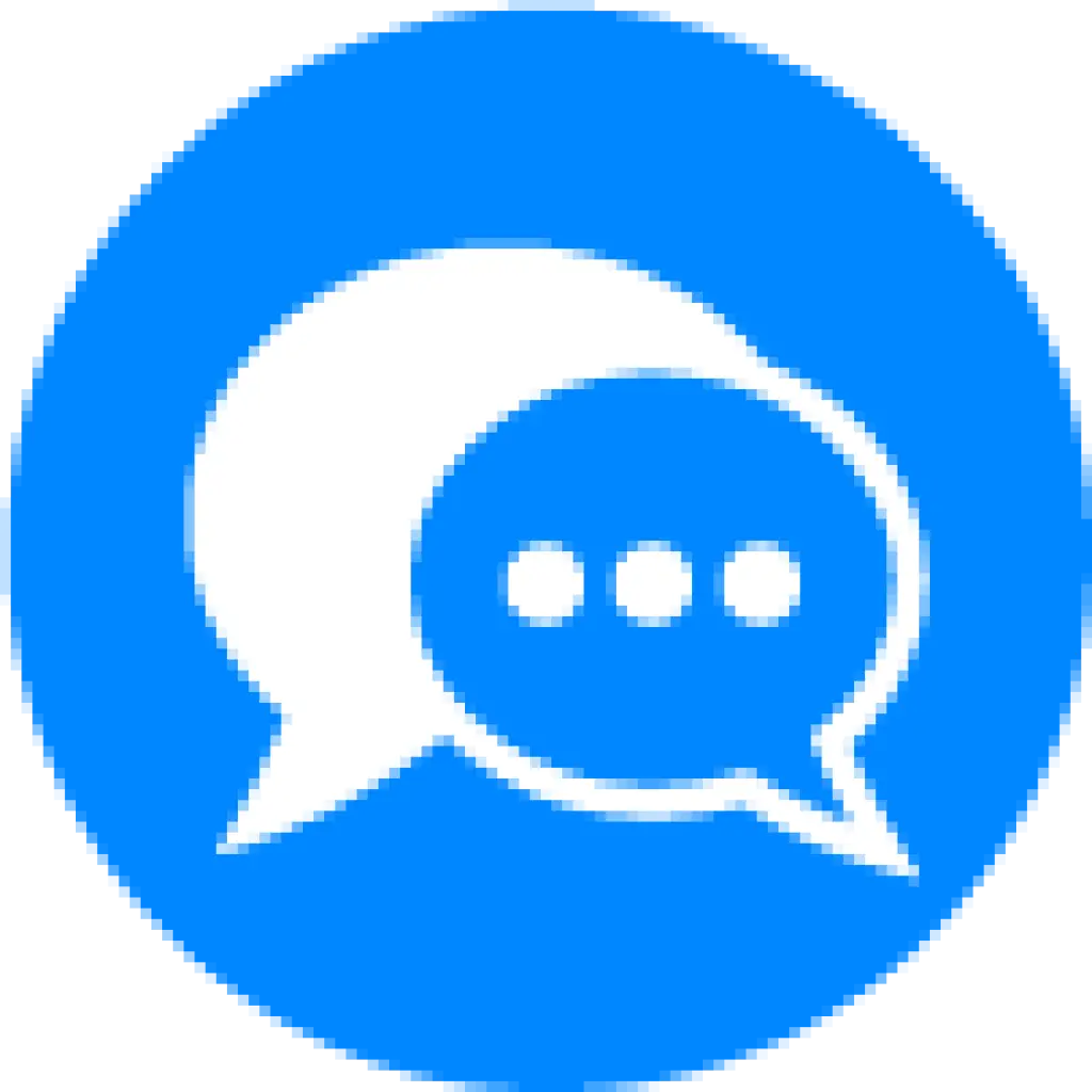 Blue Chat Icon with Speech Bubbles