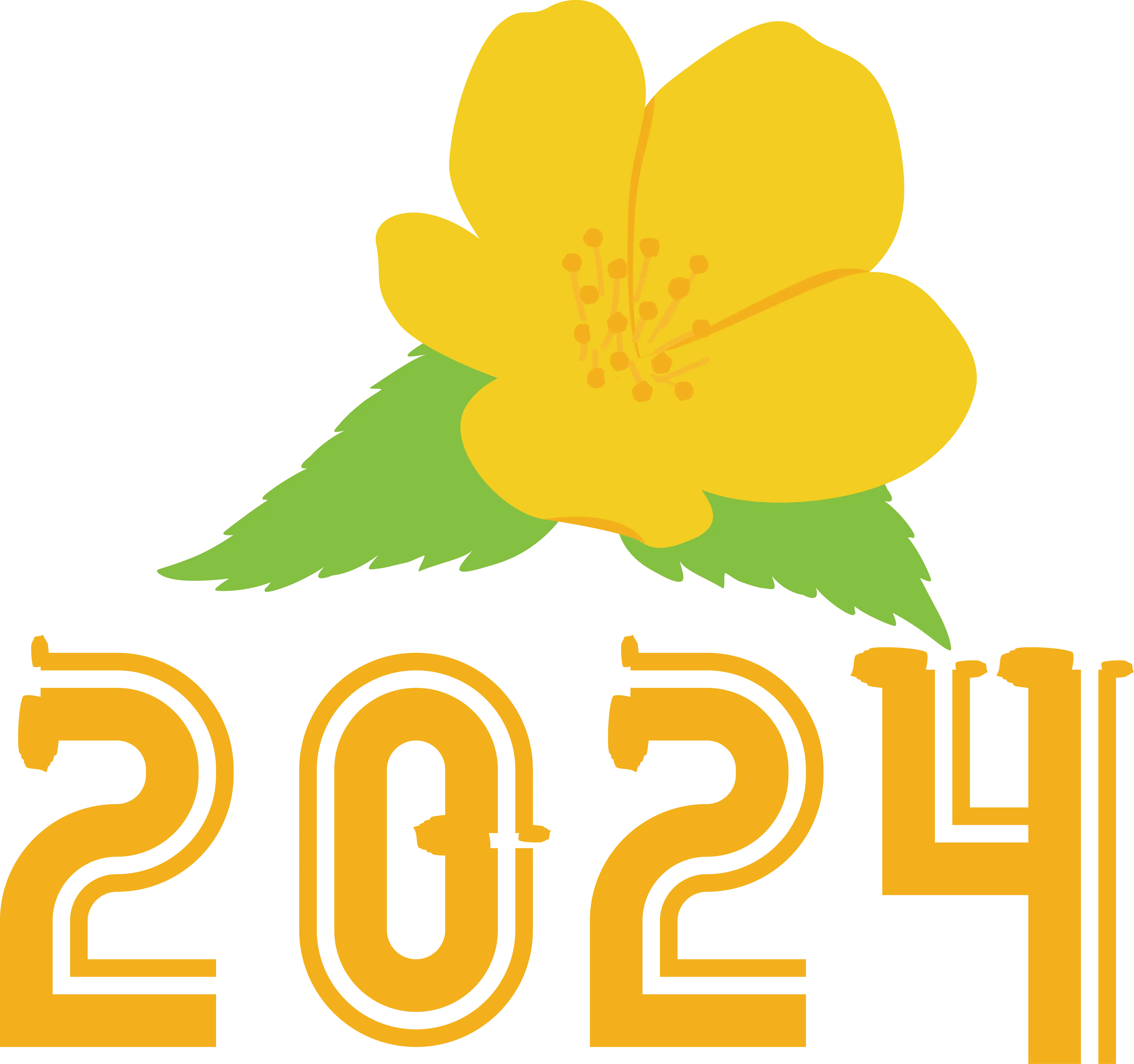 Yellow Flower with 2024 Design