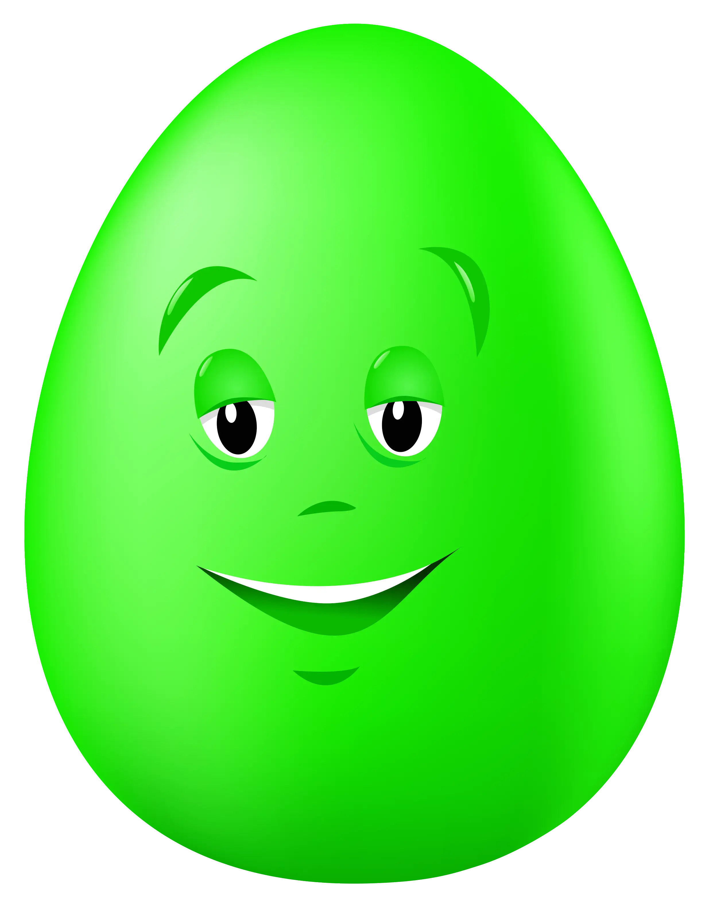 Smiling Green Egg Cartoon