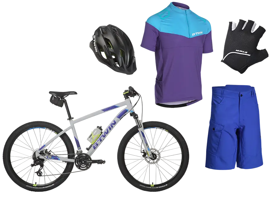 Mountain Bike with Cycling Gear