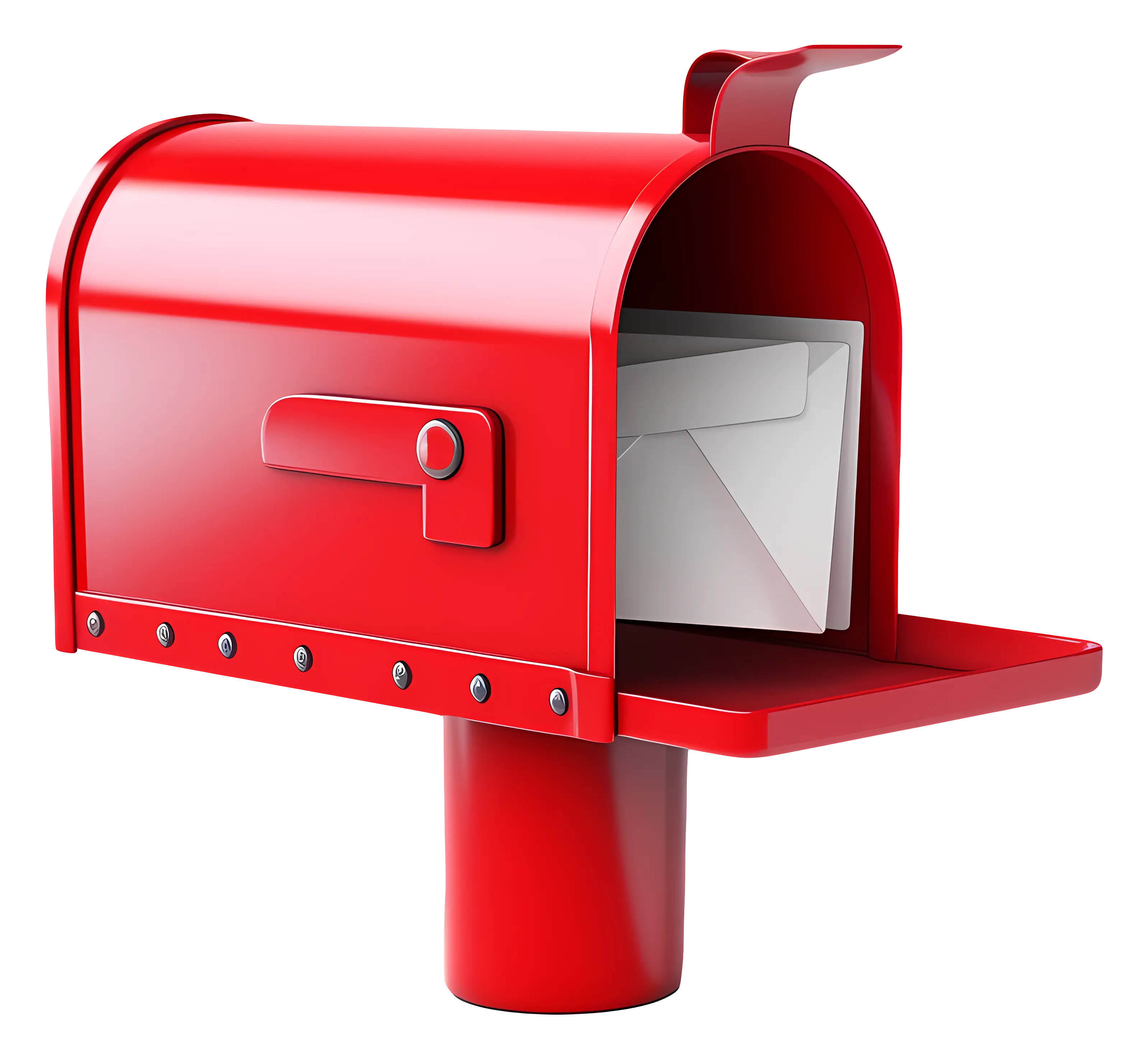 Red Mailbox with Letter Inside